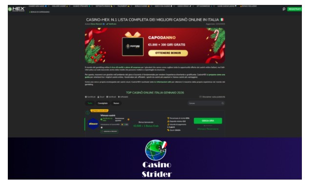Casinostrider.it vs Casino-hex.it: confronto indipendente